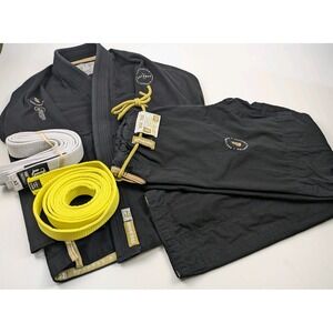 War Tribe Equilibrium BJJ Gi Set A2H Black 350 Pearl Weave 10 oz Ripstop Pants